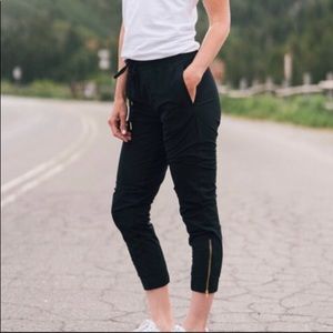 Black Everywhere Zipper Joggers
